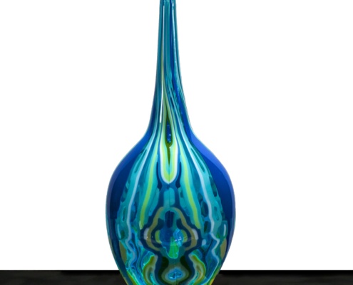 Pattern Bar Bottle in Sea Greens and Vibrant Blues
